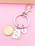 Ace of Spades Charm Keychain, Playing Card Charm, Poker Jewelry, Poker Player Gift, N5766A