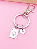 Ace of Spades Charm Keychain, Playing Card Charm, Poker Jewelry, Poker Player Gift, N5766A