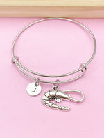 Silver Shrimp Charm Bracelet, Sea Food Animal Charm, Shrimp Jewelry Gift, N5748B