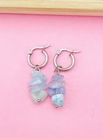 Natural Aquamarine Hypoallergenic Hoop Earrings, Best Seller Christmas Gifts, N3972A