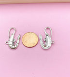 Silver Shrimp Charm Bracelet, Sea Food Animal Charm, Shrimp Jewelry Gift, N5748C