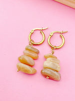 Sunstone Earrings, Natural Gemstone Jewelry, N4235