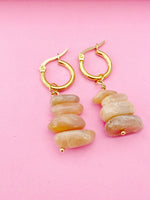 Sunstone Earrings, Natural Gemstone Jewelry, N4235