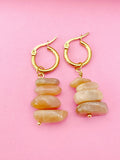 Sunstone Earrings, Natural Gemstone Jewelry, N4235