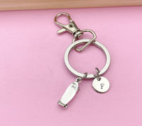 Silver Skateboard Charm Keychain, Skateboard Jewelry Gift, N5749