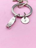 Silver Skateboard Charm Keychain, Skateboard Jewelry Gift, N5749