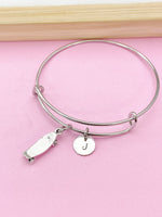 Silver Skateboard Charm Bracelet, Skateboard Jewelry Gift, N5749A