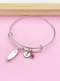 Silver Skateboard Charm Bracelet, Skateboard Jewelry Gift, N5749D