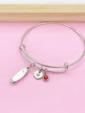 Silver Skateboard Charm Bracelet, Skateboard Jewelry Gift, N5749D