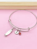 Silver Skateboard Charm Bracelet, Skateboard Jewelry Gift, N5749D
