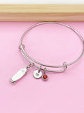 Silver Skateboard Charm Bracelet, Skateboard Jewelry Gift, N5749D
