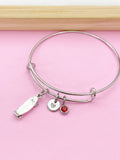 Silver Skateboard Charm Bracelet, Skateboard Jewelry Gift, N5749D