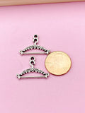 Silver Clothe Hanger Charm Bracelet, Clothes Hanger Jewelry Gift, N5750