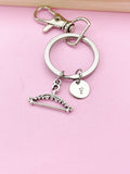Silver Clothe Hanger Charm Keychain, Clothes Hanger Jewelry Gift, N5750D