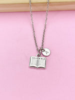 Silver Holy Bible Charm Necklace, Holy Bible Jewelry Gift, N5752