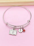 Silver Holy Bible Charm Bracelet, Holy Bible Jewelry Gift, N5752B