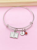 Silver Holy Bible Charm Bracelet, Holy Bible Jewelry Gift, N5752B