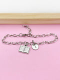 Silver Holy Bible Charm Bracelet, Holy Bible Jewelry Gift, N5752E