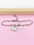 Silver Holy Bible Charm Bracelet, Holy Bible Jewelry Gift, N5752E