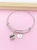 Silver Present Gift Box Charm Bracelet, Present Gift Box Jewelry Gift, N5753A