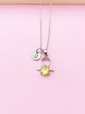 Silver Guardian Angel Charm Necklace, N2335G