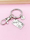Silver Postcard Keychain, I Love You,  Love Letter Gifts, N5280A