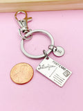 Silver Postcard Keychain, I Love You,  Love Letter Gifts, N5280A