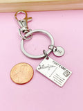 Silver Postcard Keychain, I Love You,  Love Letter Gifts, N5280A