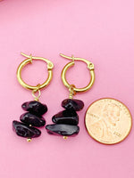 Gold Obsidian Earrings, Natural Gemstone Jewelry, N3973B