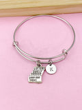 Silver Lottery Ticket Charm Bangle, Initial Charm Bracelet