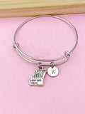 Silver Lottery Ticket Charm Bangle, Initial Charm Bracelet
