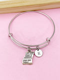 Silver Lottery Ticket Charm Bangle, Initial Charm Bracelet