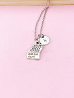 Silver Lottery Charm Necklace, Lotto Charm, Ticket Charm, N463B