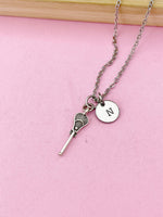 Silver Lacrosse Stick Charm Necklace Gift, Lacrosse Stick Charm, Lacrosse Charm, Lacrosse Sport Jewelry Gift, Personalized Gift, N2104