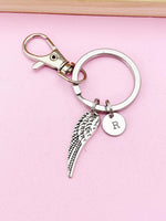 Silver Guardian Angel Wing Charm Keychain, N1916