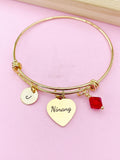 Ninang Charm Bracelet, Initial Bangle, Godmother Gift