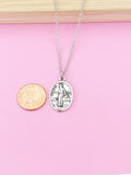 Silver Saint Luke Charm Necklace, N2717A