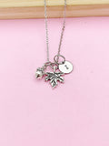 Silver Maple Leaf Acorn Charm Necklace, N727