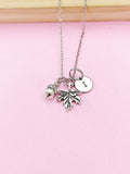 Silver Maple Leaf Acorn Charm Necklace, N727