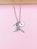 Silver Cardinal Charm Necklace, Bird Charm, Personalized Gift, DN1022