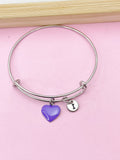 Silver Heart Charm Bracelet, N4497
