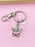Silver Anatomy Pelvis Bone Charm Keychain, Doctor Nurse Medical School Student Gifts, N283A