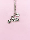 Silver Motorcycle Charm Necklace, Motorcycle Biker Jewelry Gift, N5755