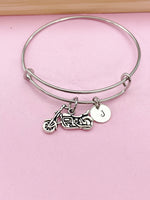 Silver Motorcycle Charm Bracelet, Biker Jewelry Gift, N5755A