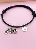 Silver Motorcycle Charm Bracelet, Biker Jewelry Gift, N5755B
