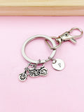 Silver Motorcycle Charm Keychain, Biker Jewelry Gift, N5755C