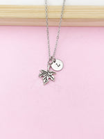 Silver Maple Leaf Charm Necklace, Personalized Gift, N2217
