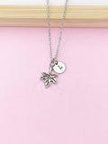 Silver Maple Leaf Charm Necklace, Personalized Gift, N2217