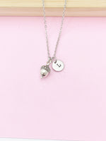 Acorn Charm Necklace in Silver or Gold, N346A