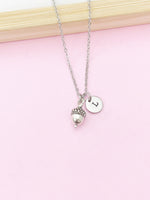 Acorn Charm Necklace in Silver or Gold, N346A